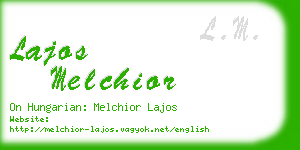 lajos melchior business card